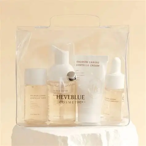 HEVEBLUE – Salmon Caring Centella Special Travel Kit Bag Set (4 pcs)